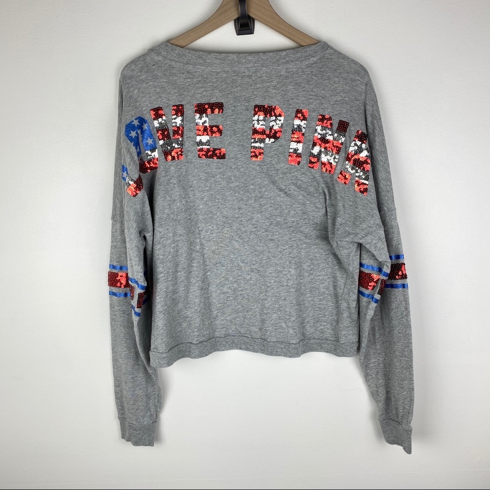 VS PINK Patriotic Sequin Flag tee Medium